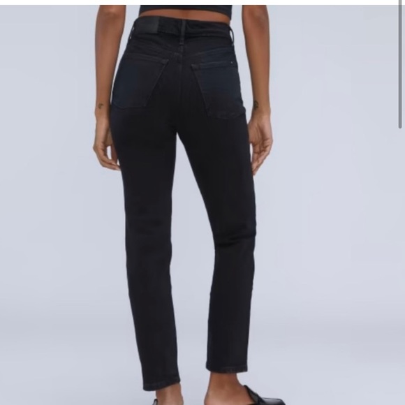 Everlane Womens High Waist Straight Jeans 29 Faded Black Denim Cotton - Picture 3 of 16